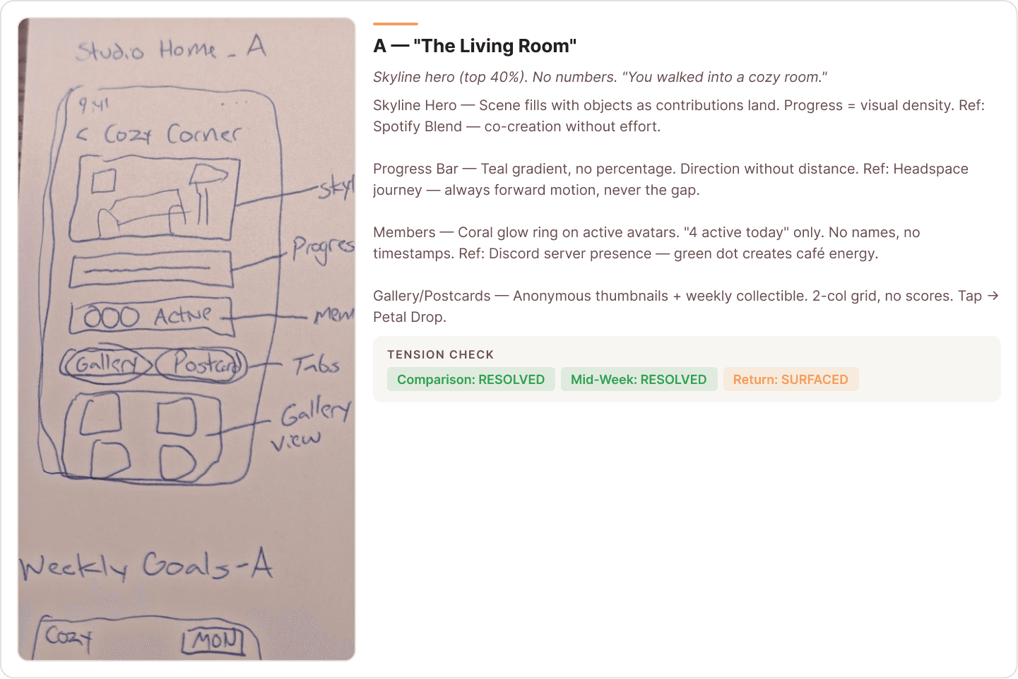 Direction A — The Living Room